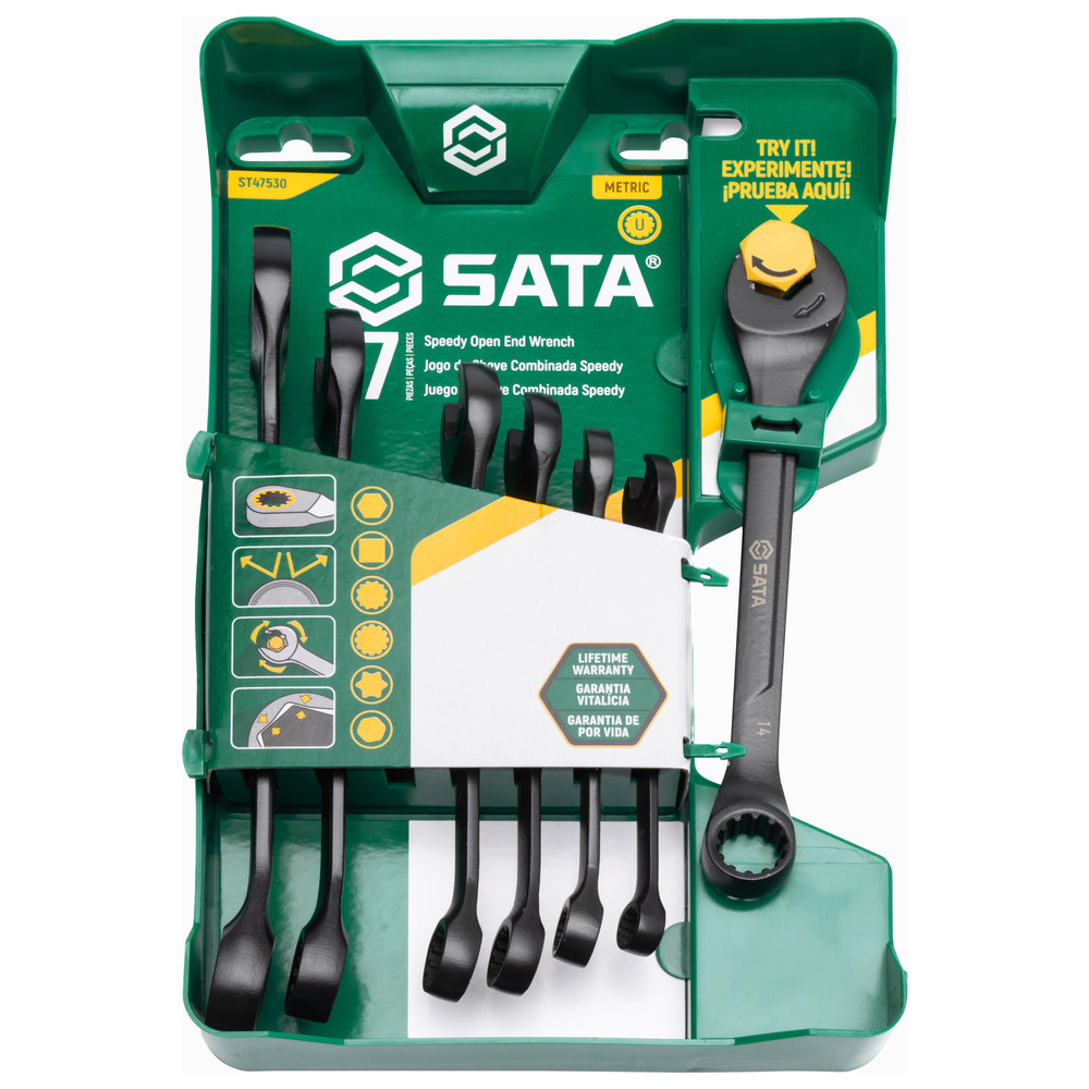 SATA X6 Ratschen-Maulringschlüssel Satz, 7-tlg.