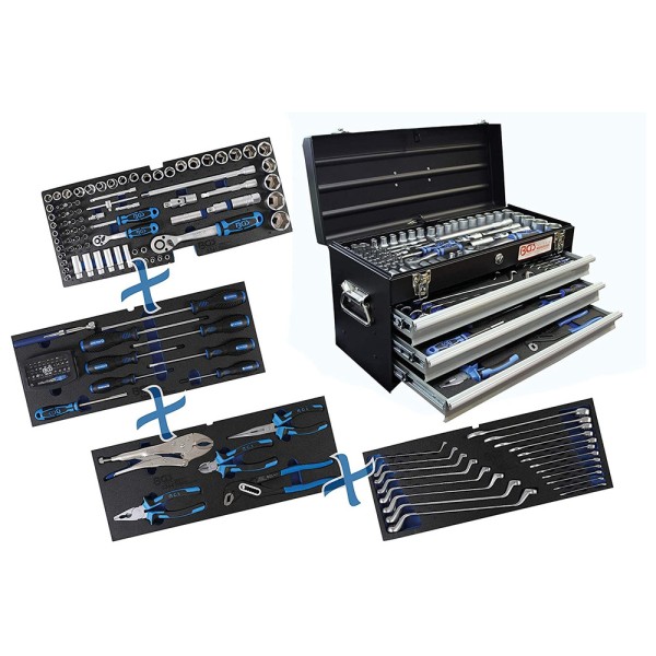 BGS Metal tool case | pcs. 143 Dönges drawers, 3 filled with